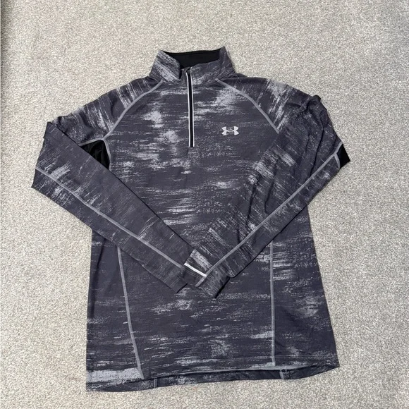 UA Run Under Armour Shirt Men Medium 1/4 Zip Pullover HeatGear Performance - Picture 2 of 9